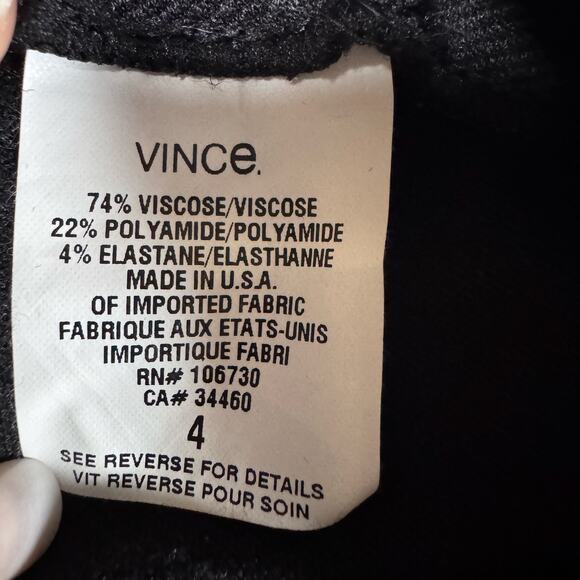 VINCE Gray Skinny Ponte Knit Pants With Zippered Ankle Size 4 - Picture 8 of 9